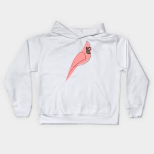 One line Red cardinal Kids Hoodie